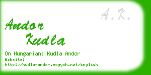 andor kudla business card